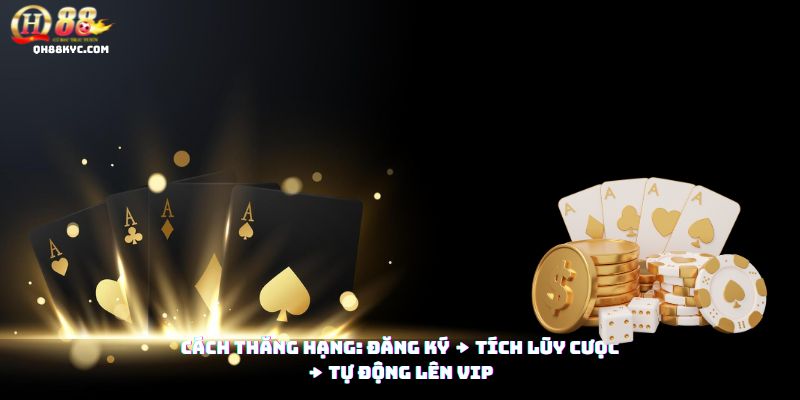 Các bước để thăng hạng và nhận ĐẶC QUYỀN VIP QH88